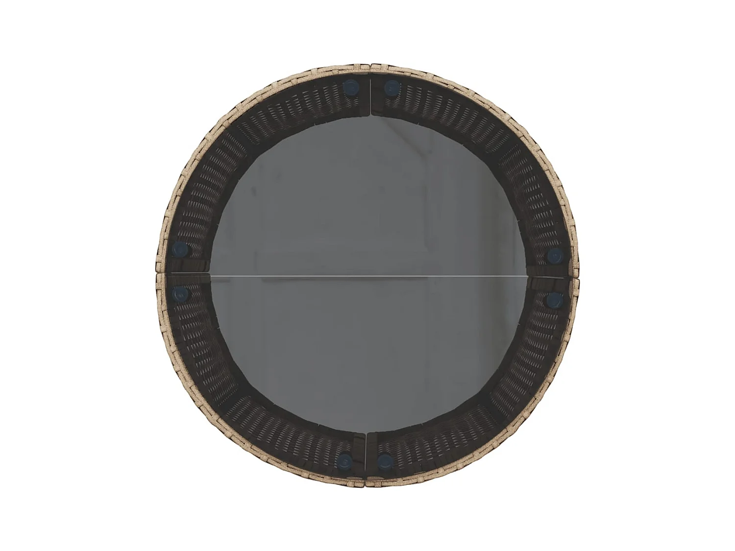 Salon de jardin 3 pcs demi-rond beige résine tressée