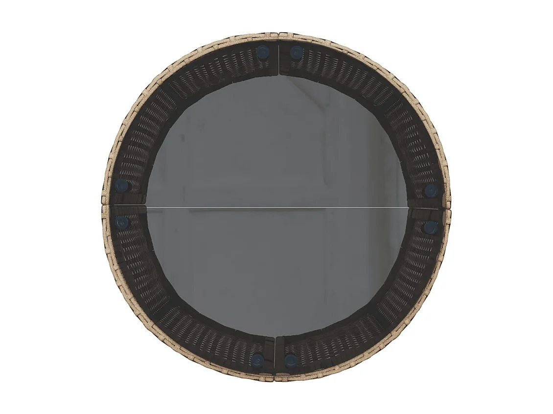 Salon de jardin 3 pcs demi-rond beige résine tressée