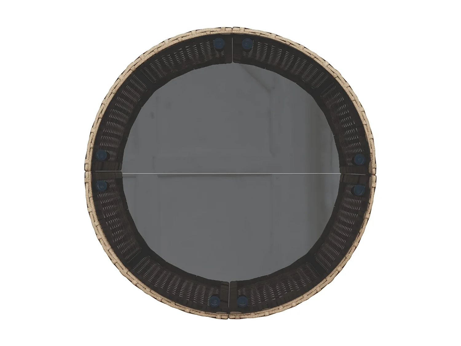 Salon de jardin 3 pcs demi-rond beige résine tressée