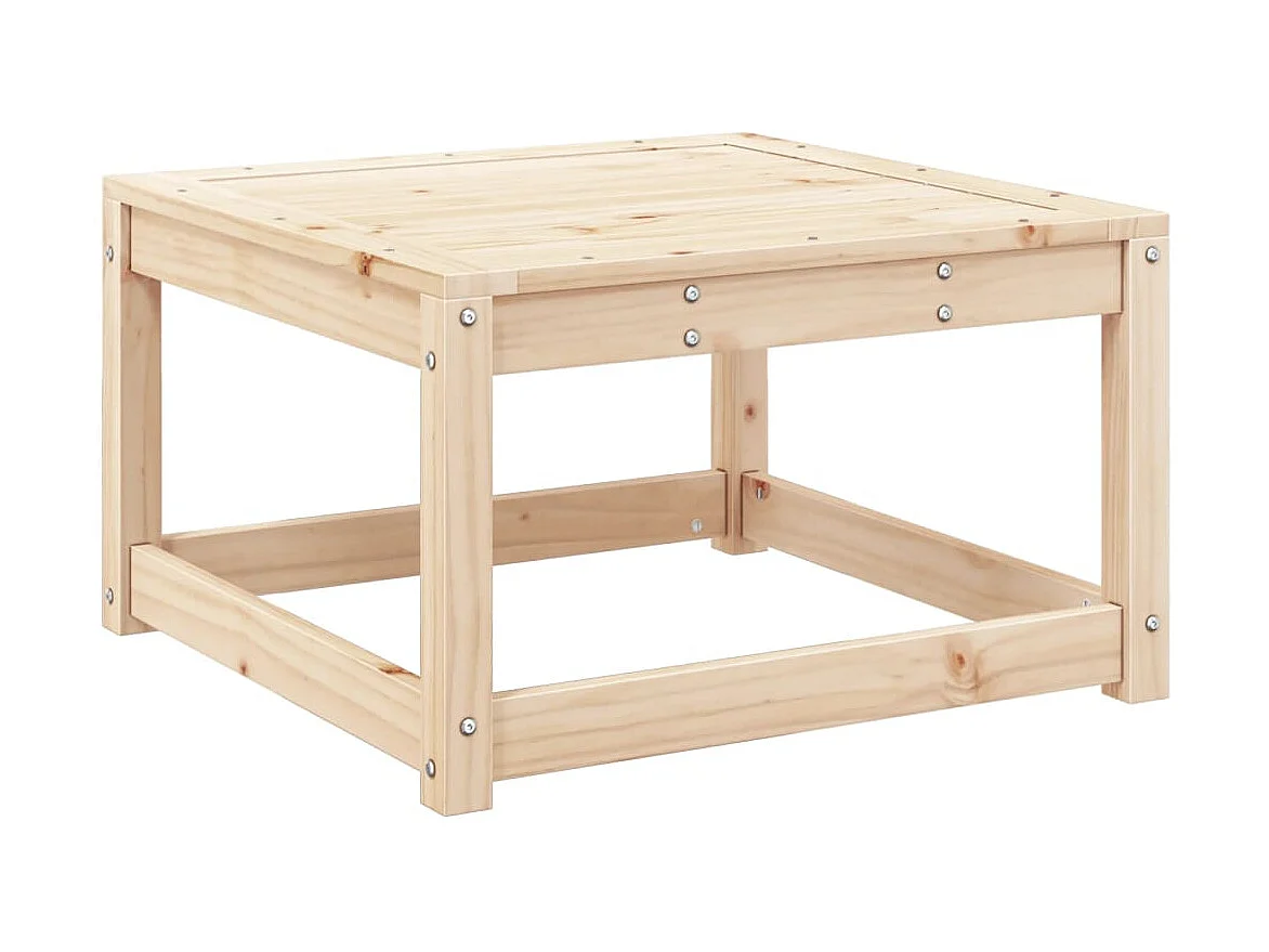 Repose-pied de jardin avec coussins bois de pin massif