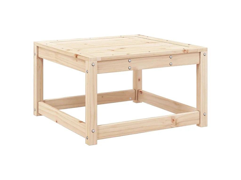 Repose-pied de jardin avec coussins bois de pin massif