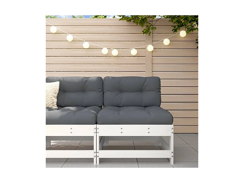 Tuinmiddenbank massief grenenhout wit