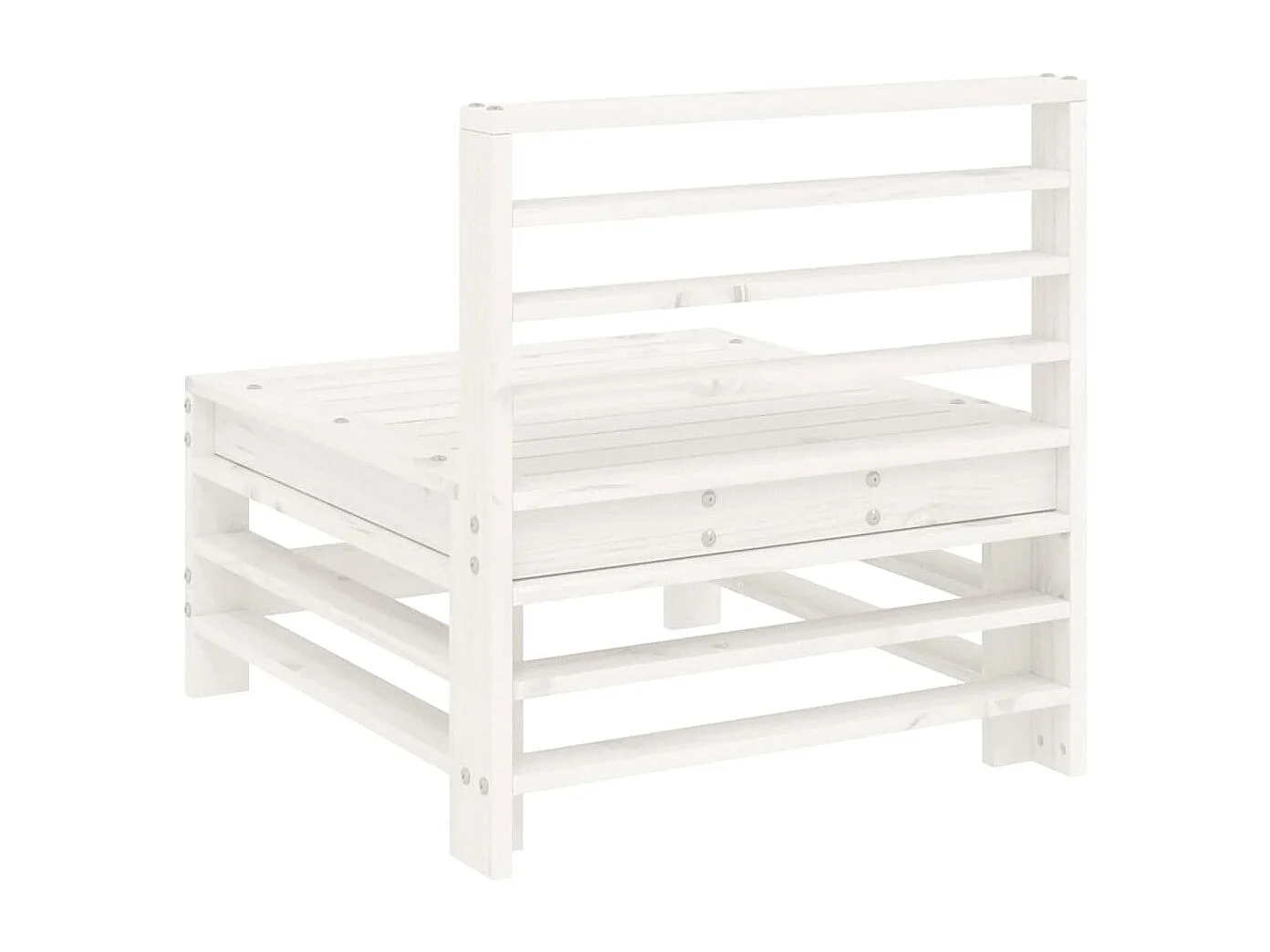 Canapés centraux de jardin 2 pcs blanc bois de pin massif