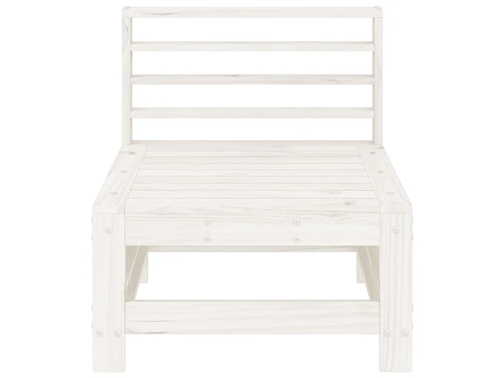 Canapés centraux de jardin 2 pcs blanc bois de pin massif