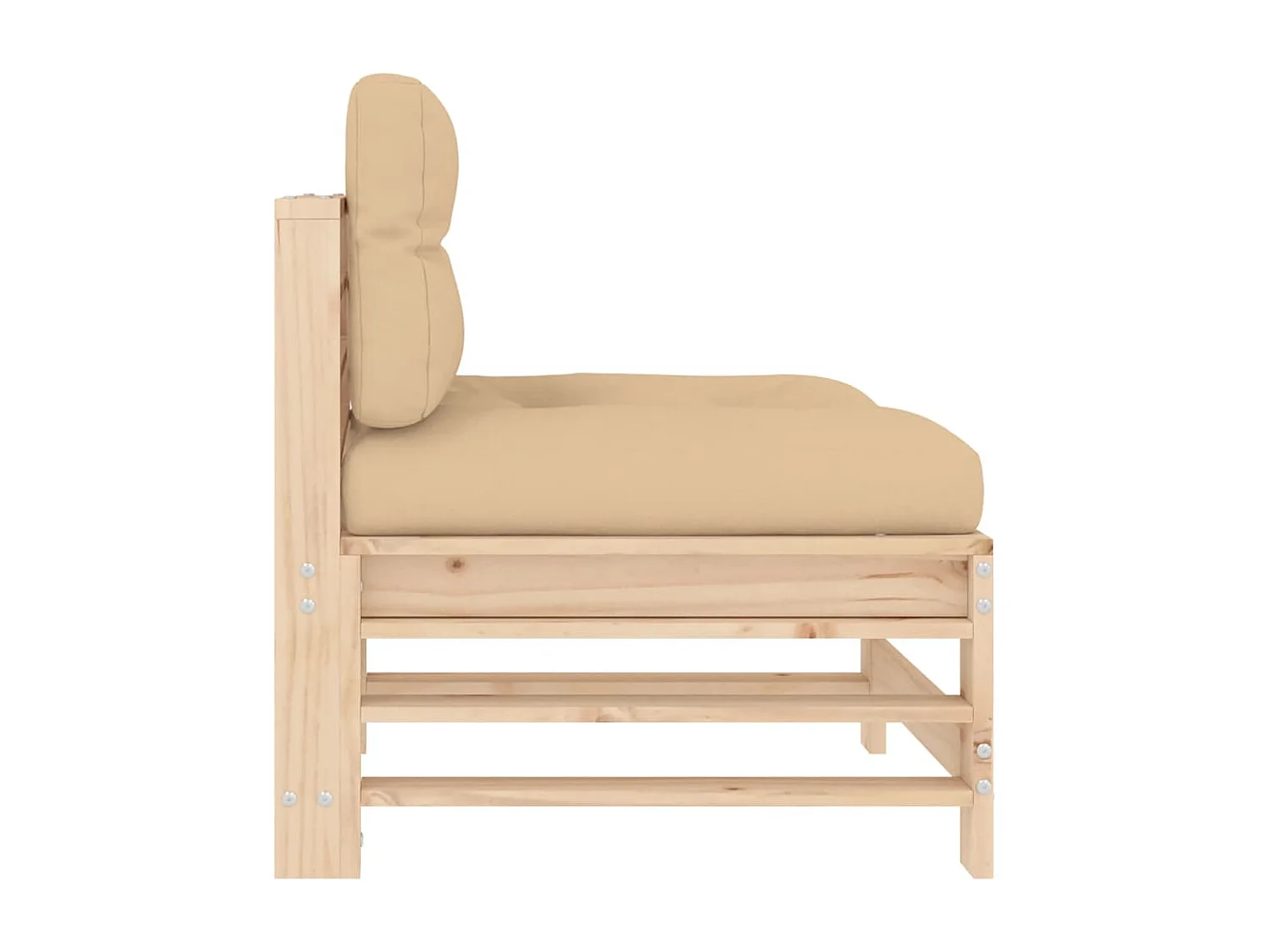 Divano Centrale con Cuscini in Legno di Pino