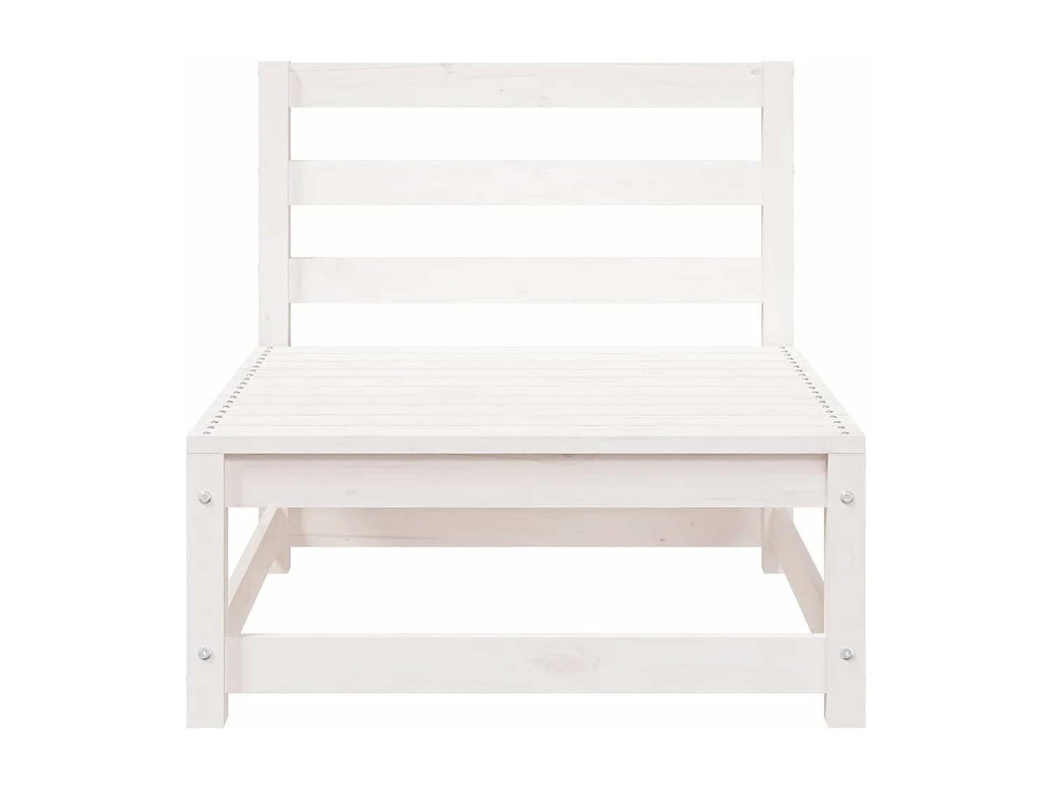 Canapés de jardin sans accoudoirs 2 pcs blanc bois pin massif