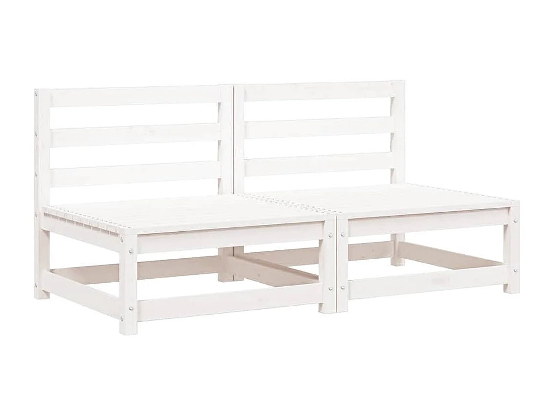 Sofás sem braços p/ jardim 2 pcs 70x70x67cm pinho maciço branco