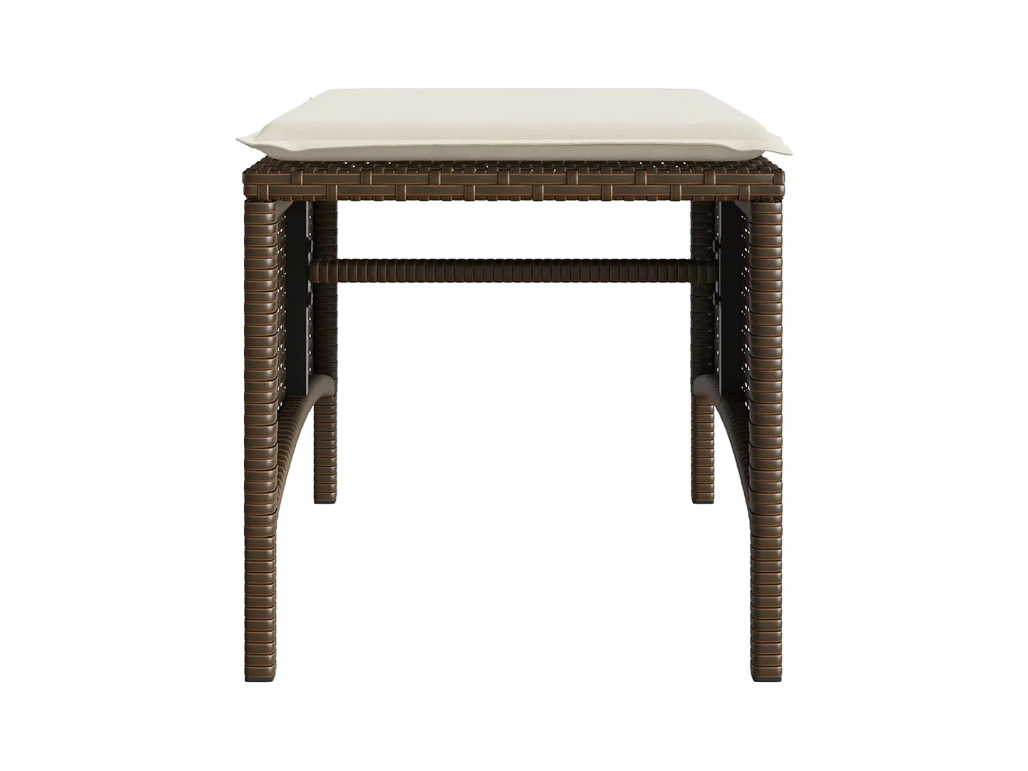 Tuinbank 2-zits met tafel en voetenbanken poly rattan bruin