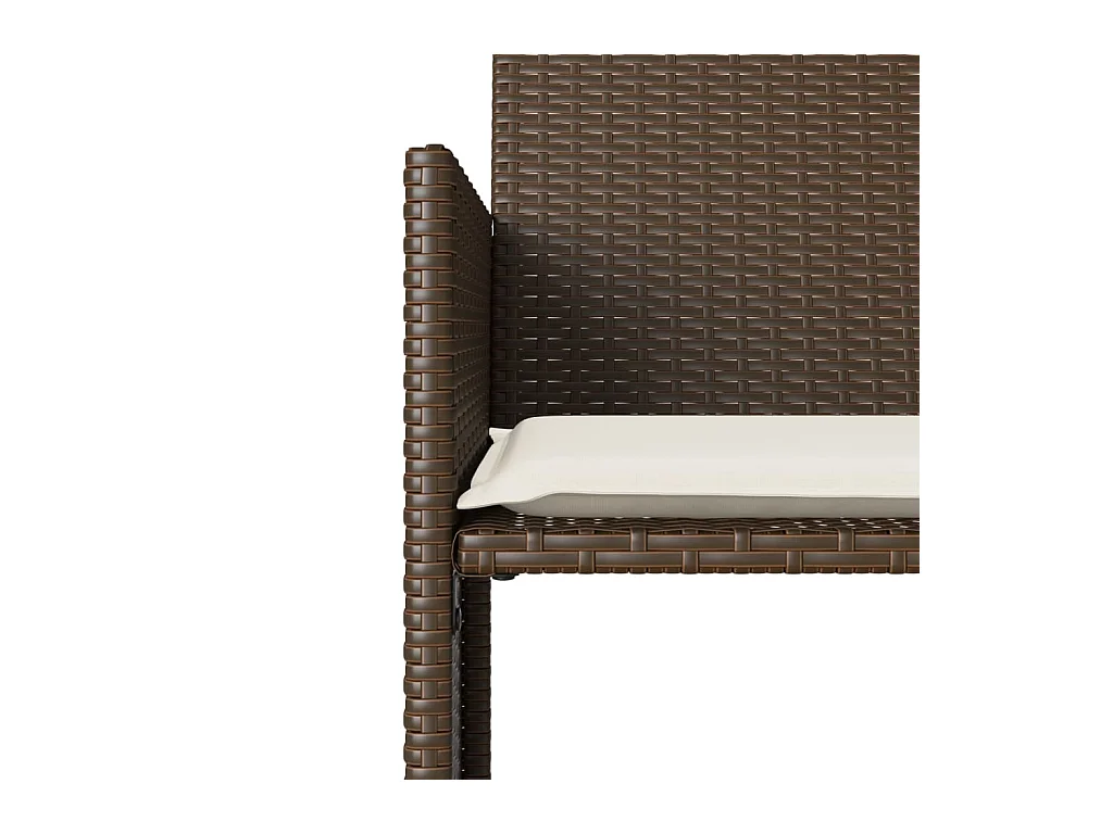 Tuinbank 2-zits met tafel en voetenbanken poly rattan bruin