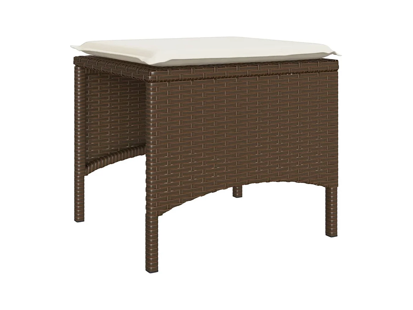 Tuinbank 2-zits met tafel en voetenbanken poly rattan bruin