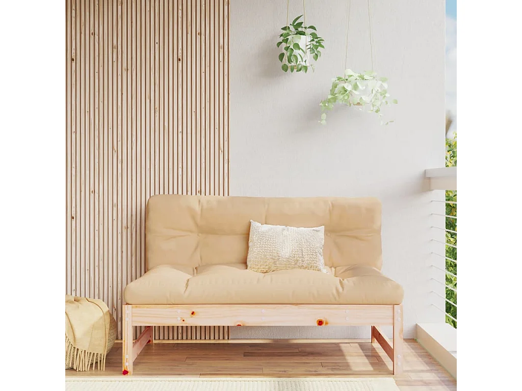 Canapé central 120x80 cm bois de pin massif