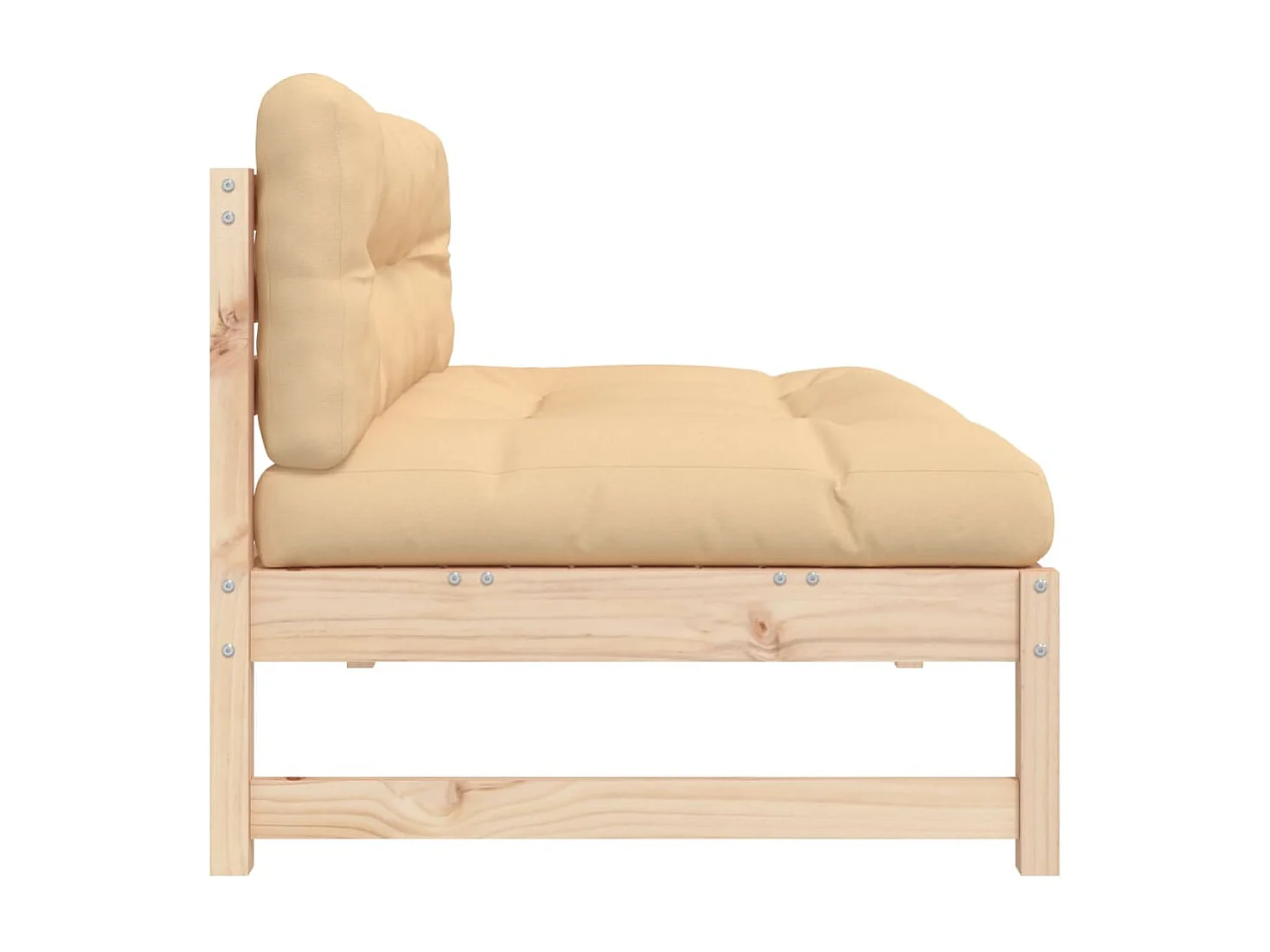 Canapé central 120x80 cm bois de pin massif