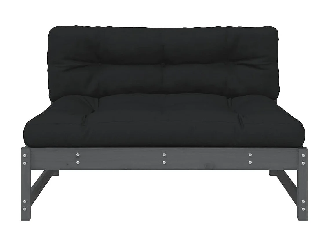 Mittelsofa Grau 120x80 cm Massivholz Kiefer