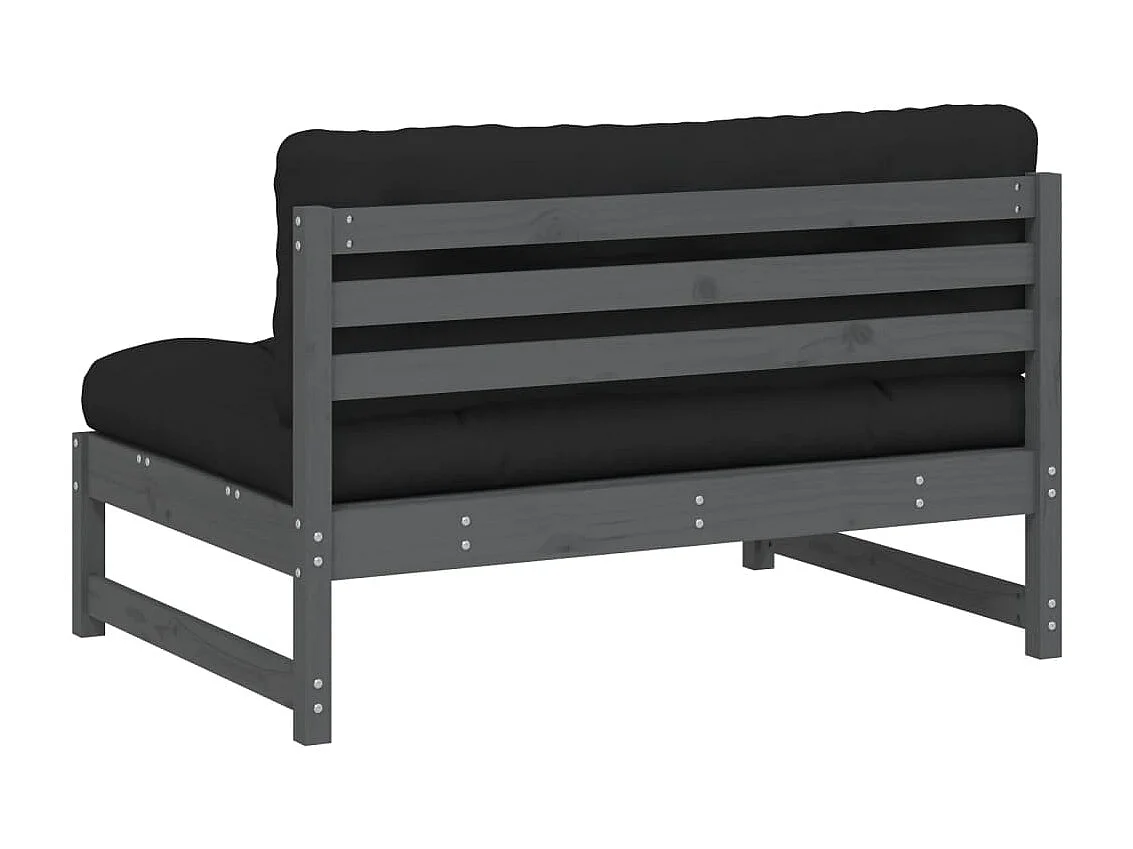 Mittelsofa Grau 120x80 cm Massivholz Kiefer