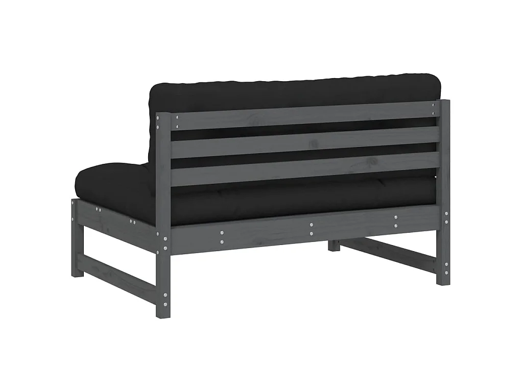Mittelsofa Grau 120x80 cm Massivholz Kiefer