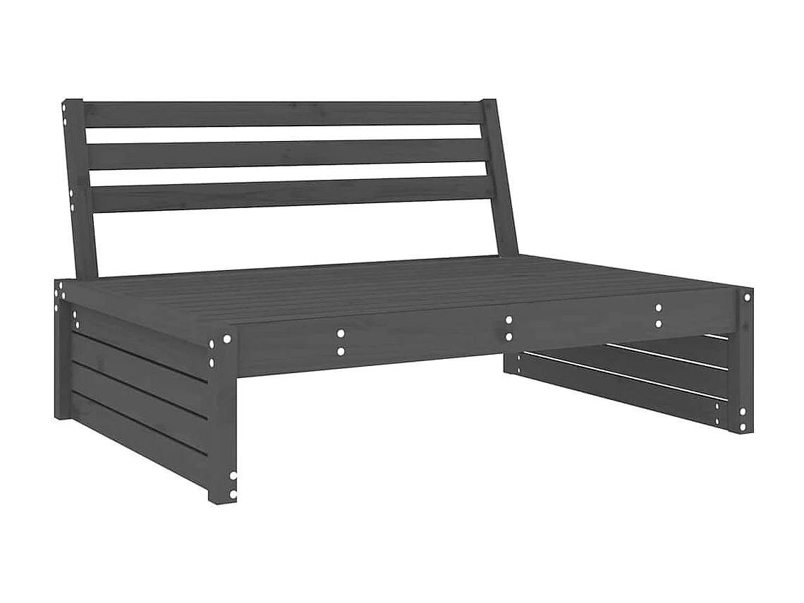 Canapé central 120x80 cm gris bois de pin massif