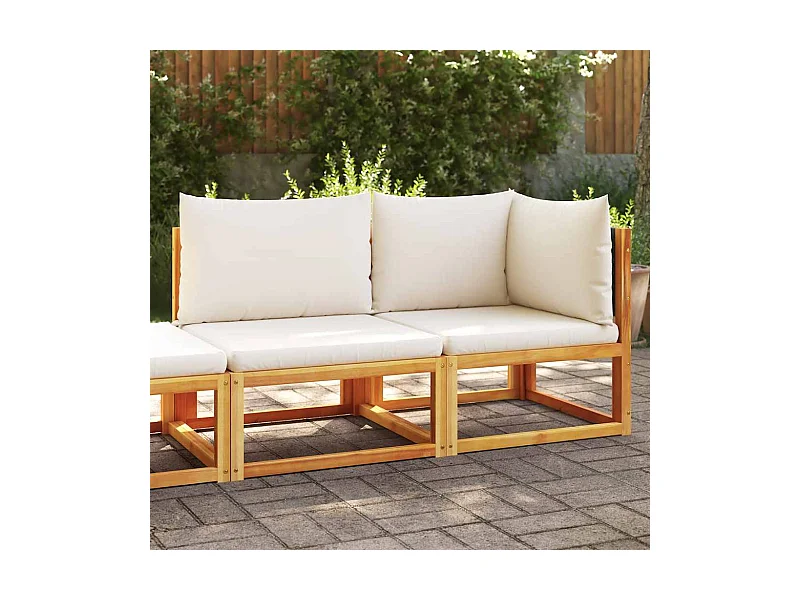 Canapé de jardin avec coussins 2 places Bois Acacia et rotin