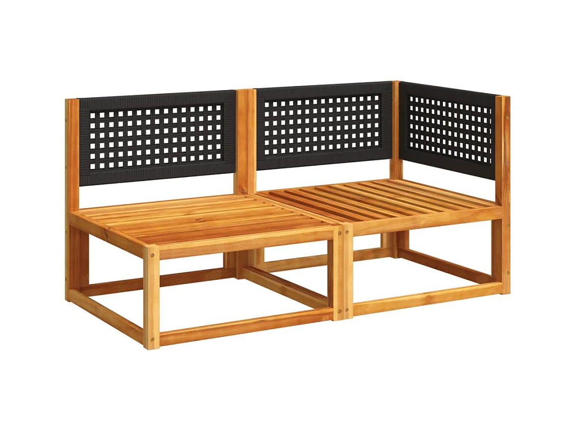 Canapé de jardin avec coussins 2 places Bois Acacia et rotin
