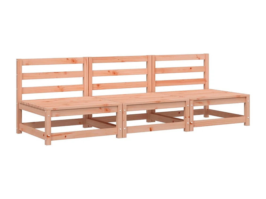 Canapés de jardin sans accoudoirs 3 pcs bois massif douglas