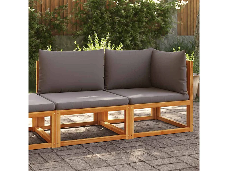 Canapé de jardin avec coussins 2 places Bois d'acacia et corde