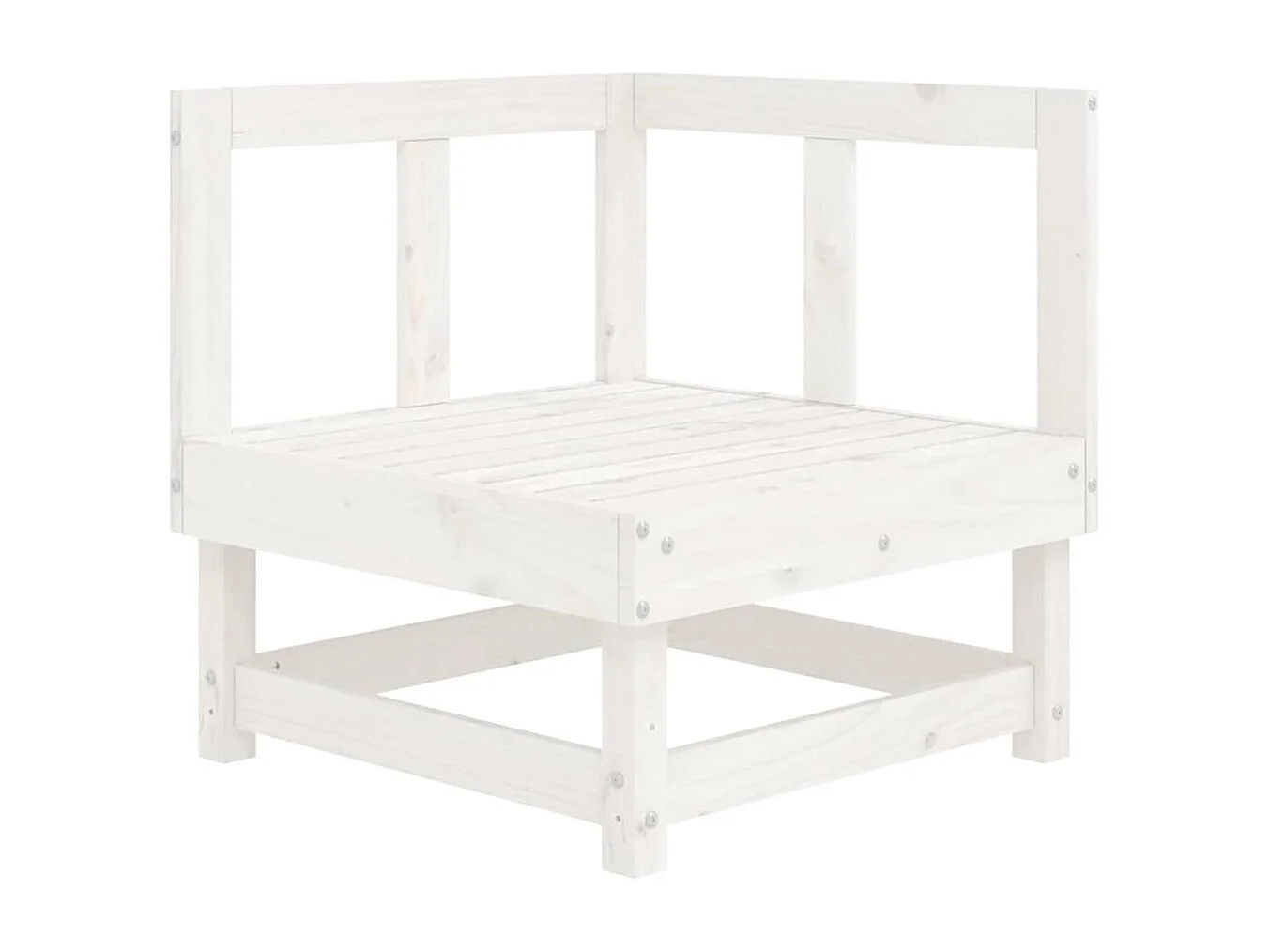 Ecksofa mit Kissen Weiß Massivholz Kiefer