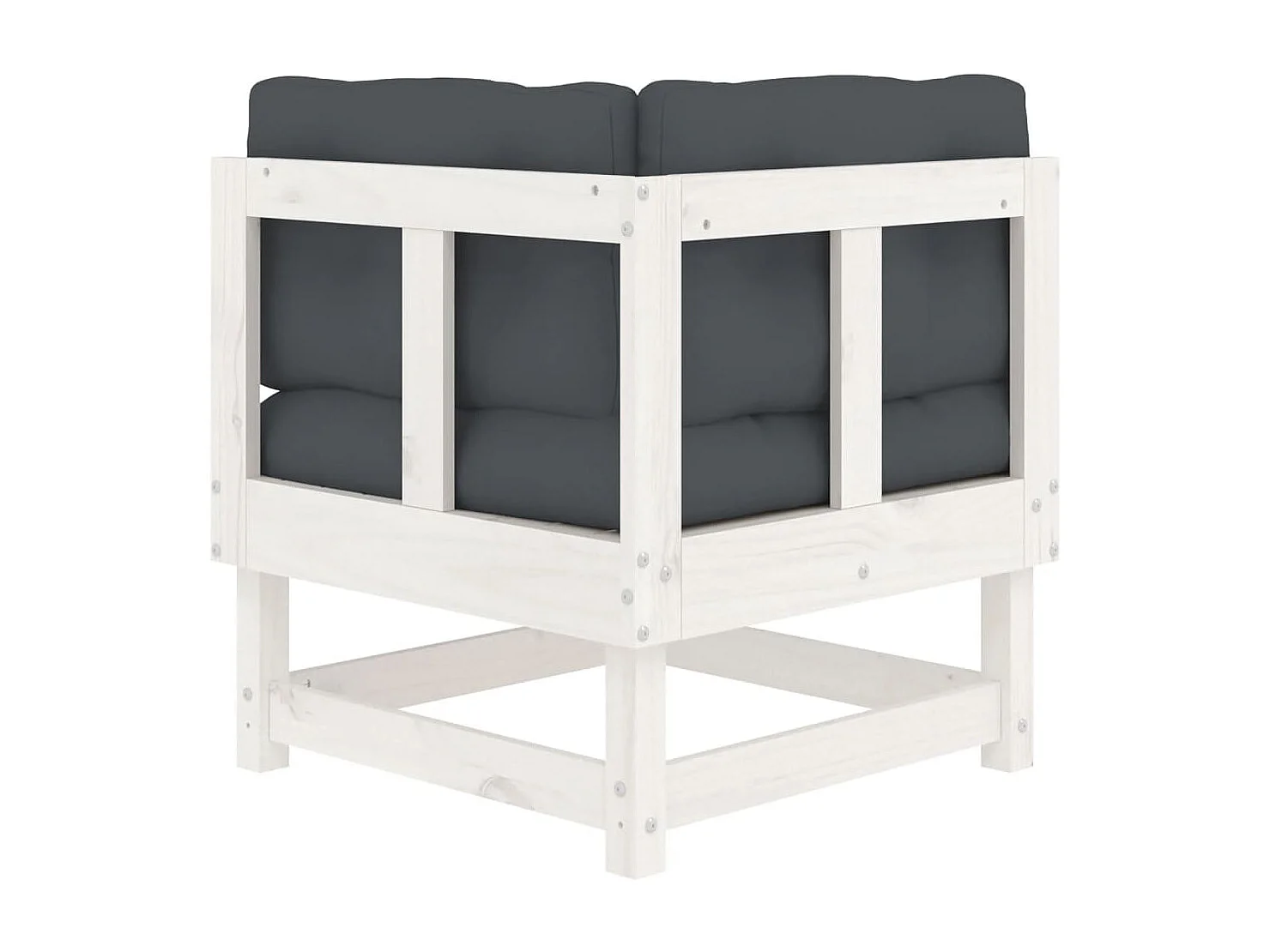 Ecksofa mit Kissen Weiß Massivholz Kiefer