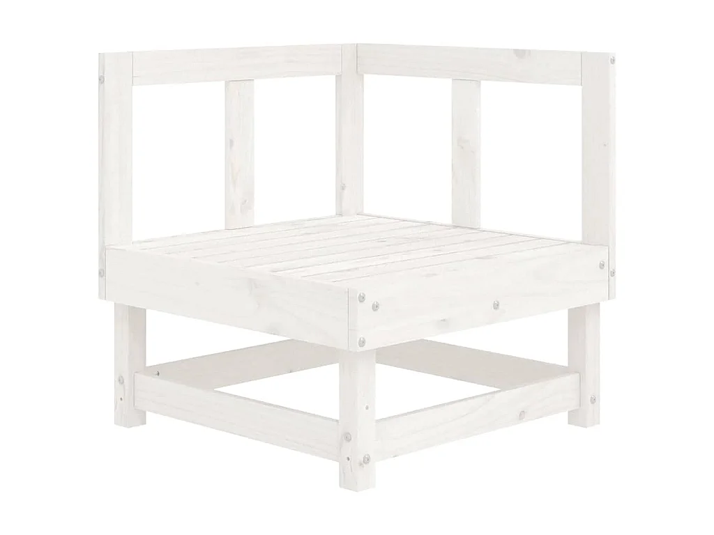 Ecksofa mit Kissen Weiß Massivholz Kiefer