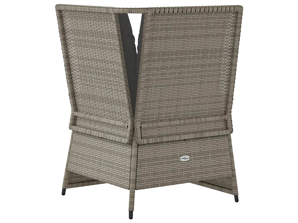 Canapé d'angle de jardin avec coussins gris résine tressée