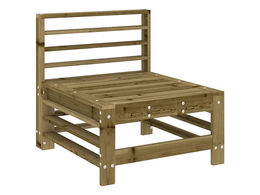 Canapé central de jardin bois de pin imprégné