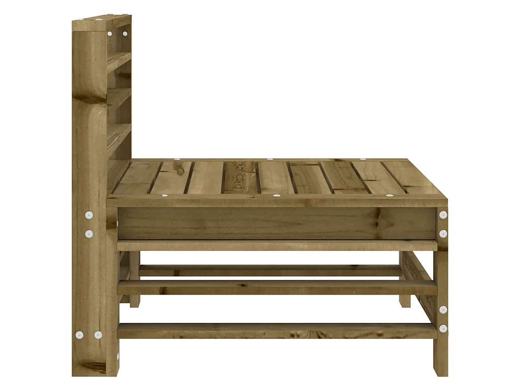 Canapé central de jardin bois de pin imprégné