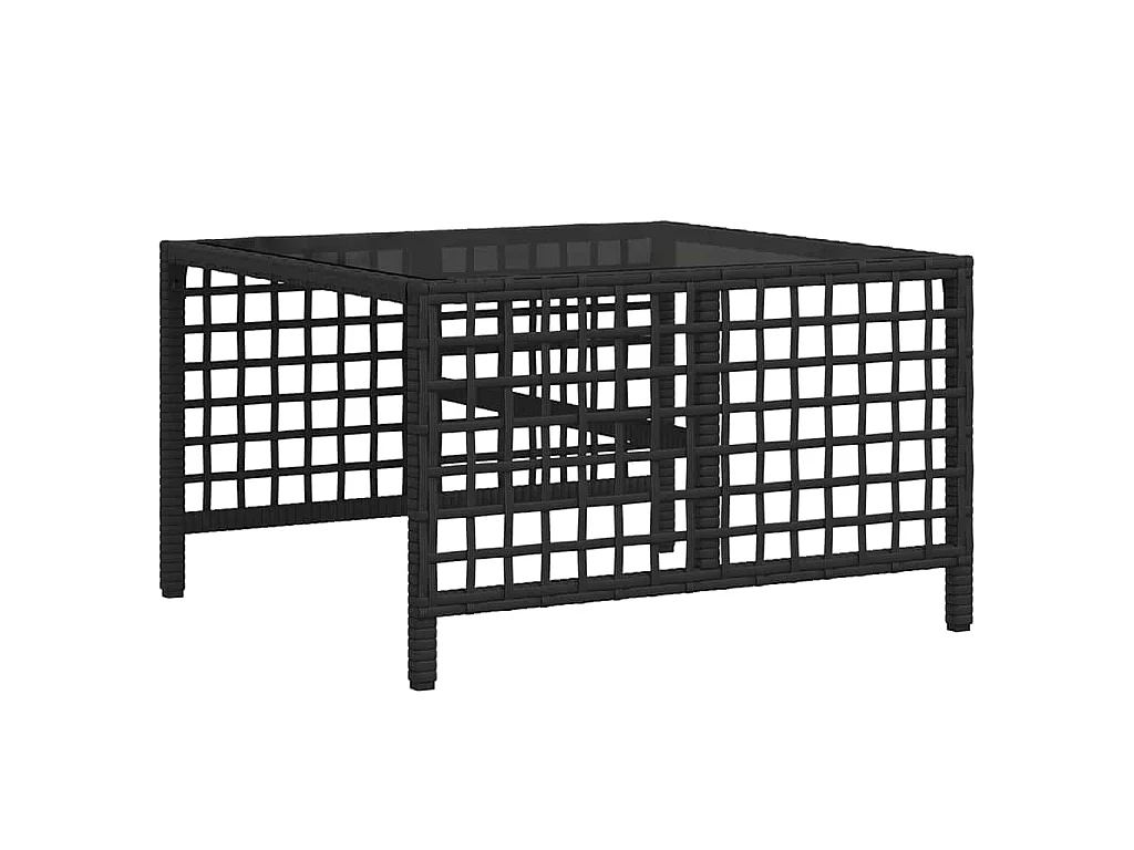 Set Divani ad Angolo 3 pz con Cuscini in Polyrattan Nero