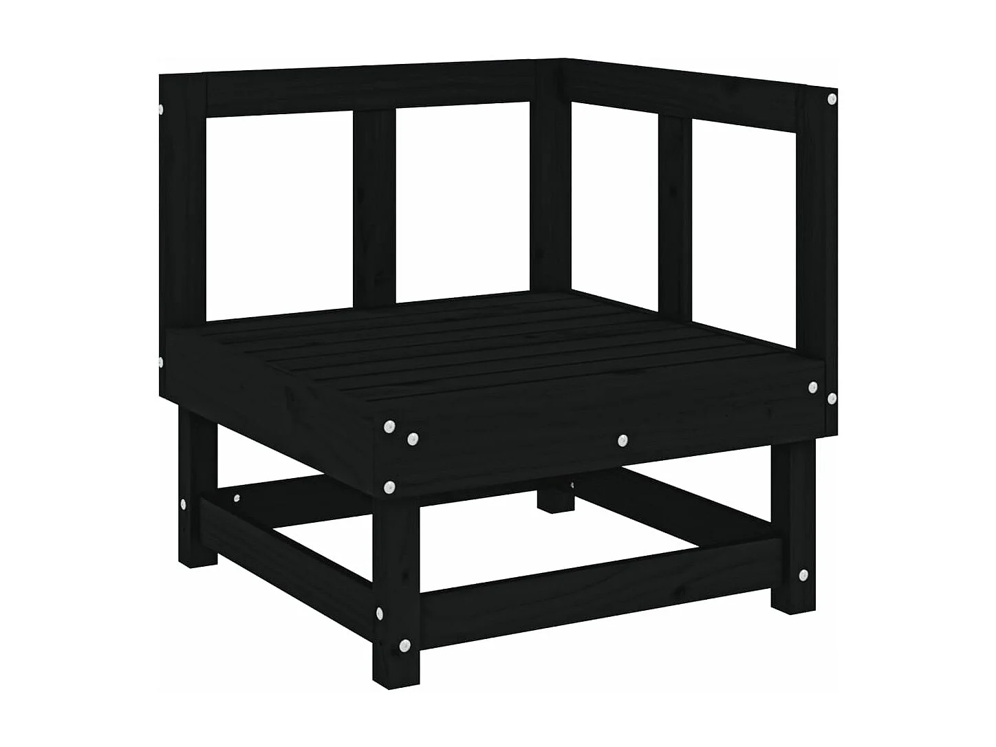 Tuinhoekbank massief grenenhout zwart