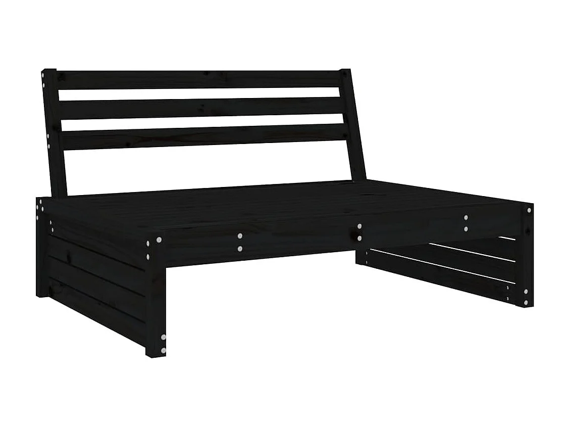 Tuinmiddenbank 120x80 cm massief grenenhout zwart