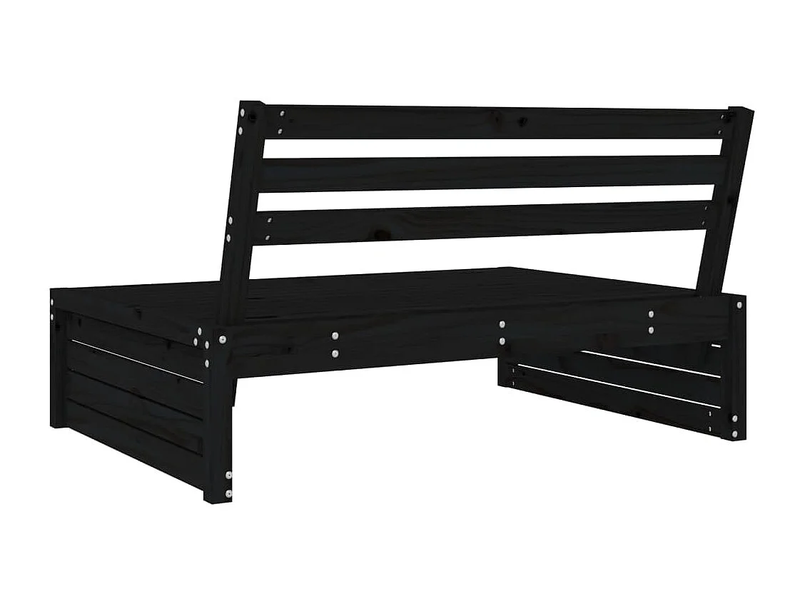 Tuinmiddenbank 120x80 cm massief grenenhout zwart