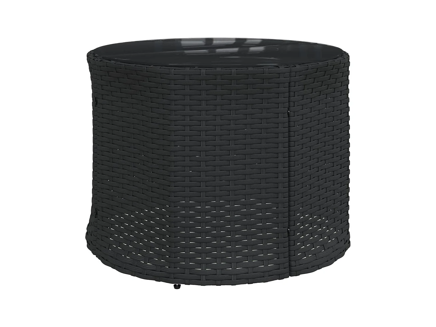 Divano Giardino Tavolo e Cuscini Semicircolare Nero Polyrattan