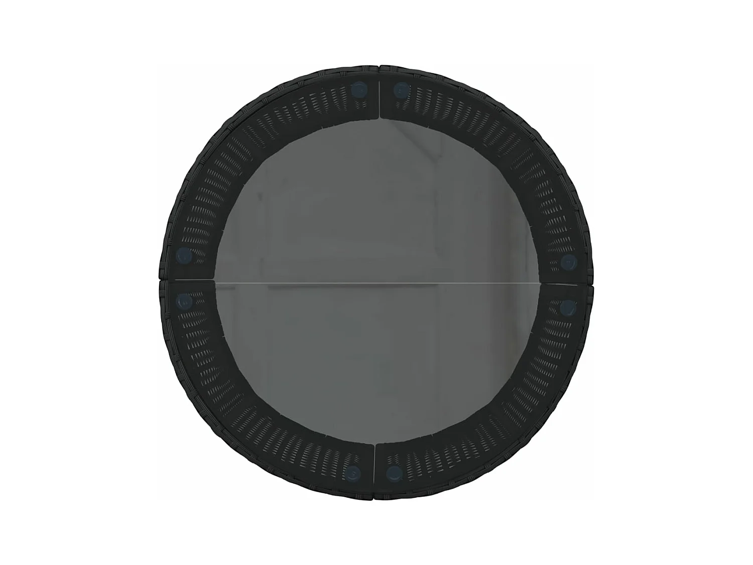 Divano Giardino Tavolo e Cuscini Semicircolare Nero Polyrattan