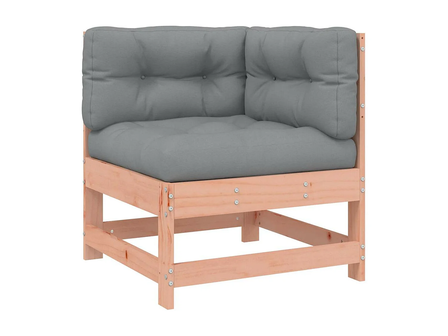 Sofá esquinero con cojines madera maciza de abeto de Douglas