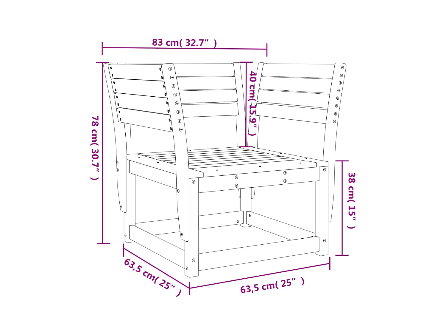 Chaise de jardin bois de pin imprégné