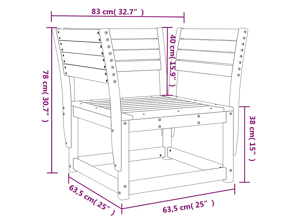 Chaise de jardin bois de pin imprégné