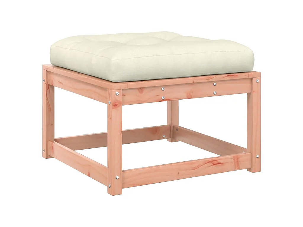 Tuinvoetenbank met kussen massief douglashout