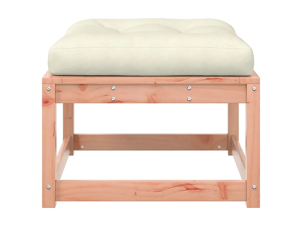 Tuinvoetenbank met kussen massief douglashout