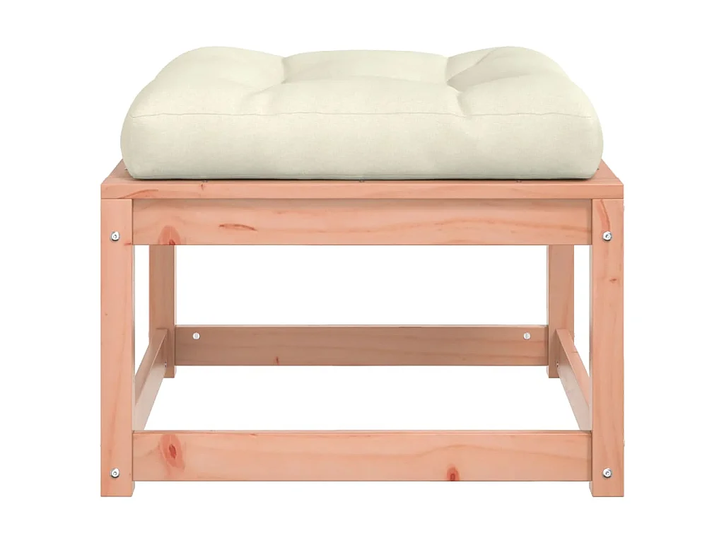 Tuinvoetenbank met kussen massief douglashout