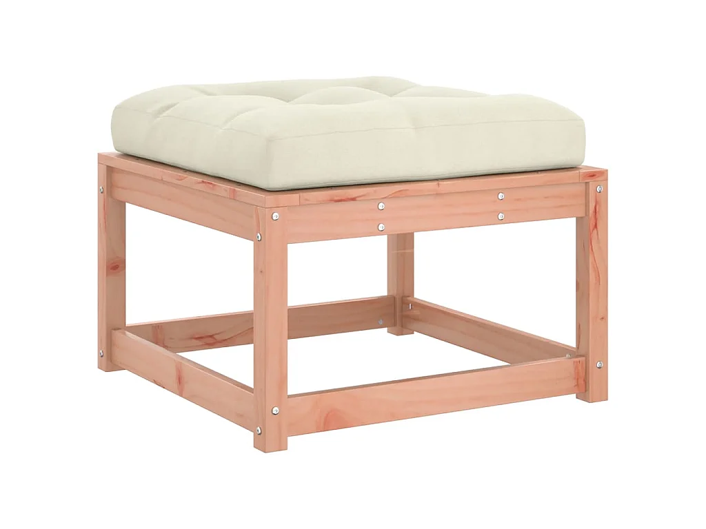 Tuinvoetenbank met kussen massief douglashout