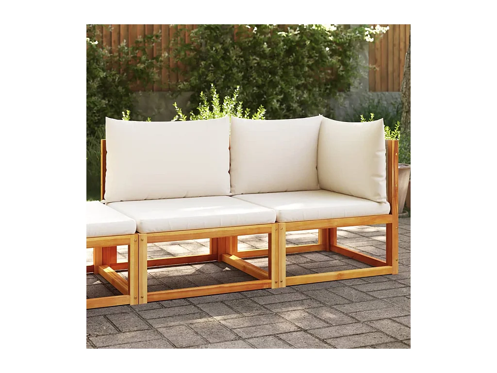 Gartensofa mit Kissen 2-Sitzer Massivholz Akazie