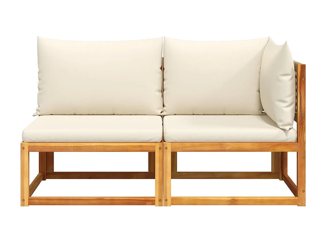 Canapé de jardin avec coussins 2 places Bois Acacia et rotin