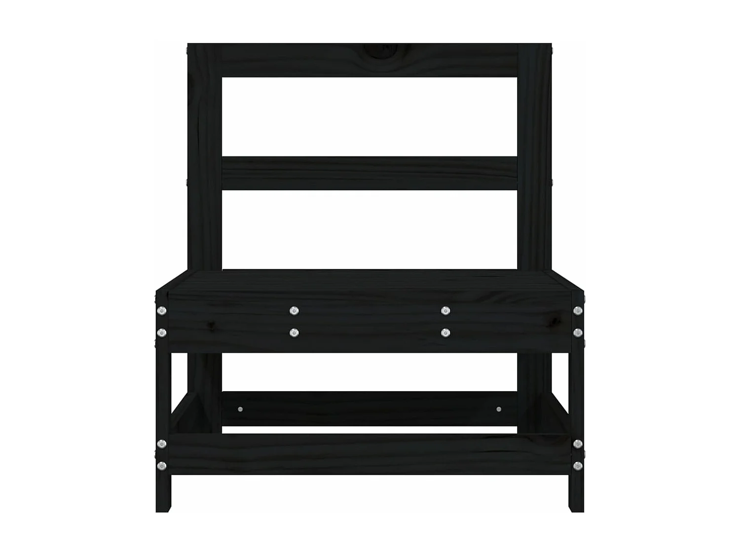 Garten-Mittelsofas 2 Stk. Schwarz Massivholz Kiefer