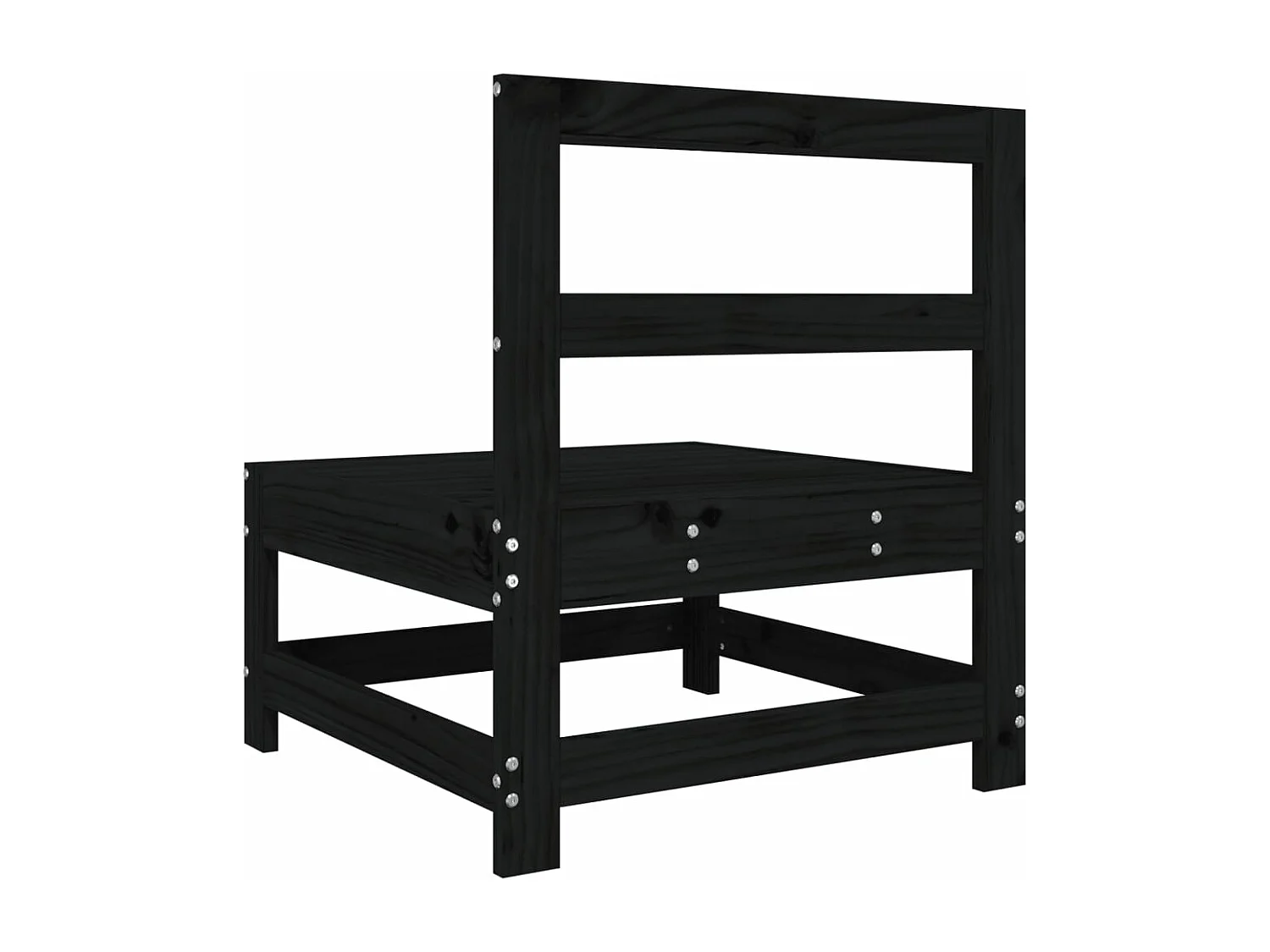 Garten-Mittelsofas 2 Stk. Schwarz Massivholz Kiefer