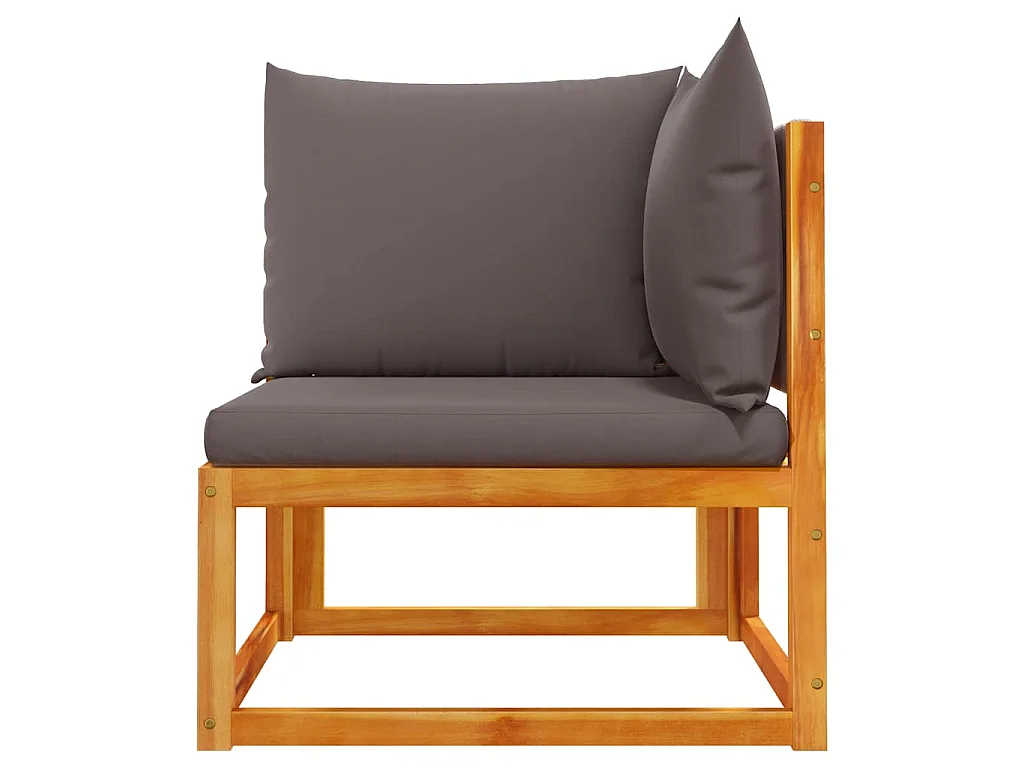Canapé d'angle de jardin avec coussins en bois d'acacia et corde