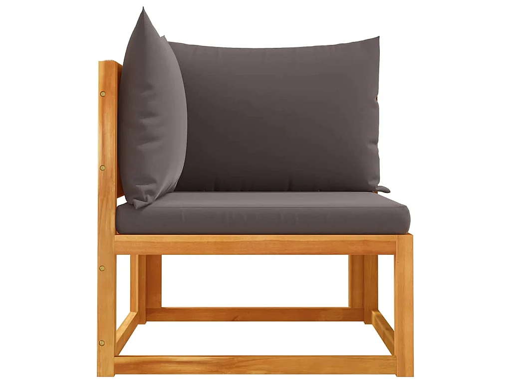 Canapé d'angle de jardin avec coussins en bois d'acacia et corde