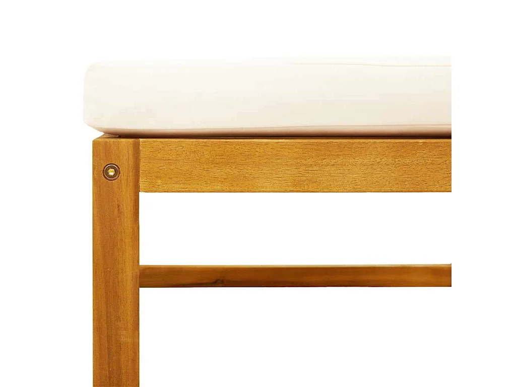 Repose-pied de jardin avec coussins bois massif d'acacia